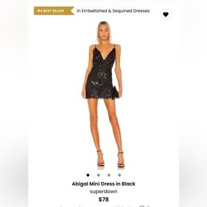 Superdown Black Sequin Mini Dress